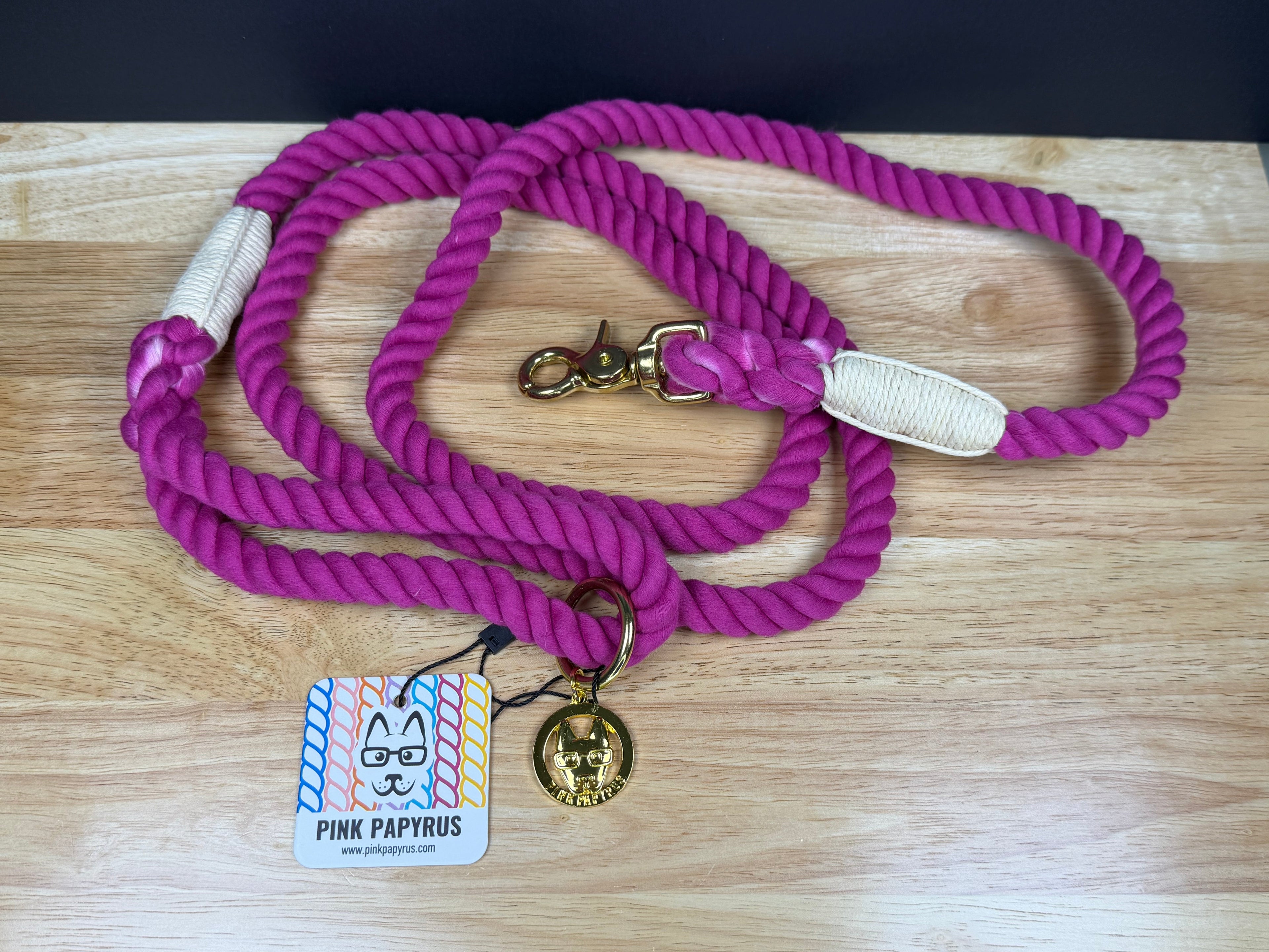 Pink Papyrus 6' Rope Leash