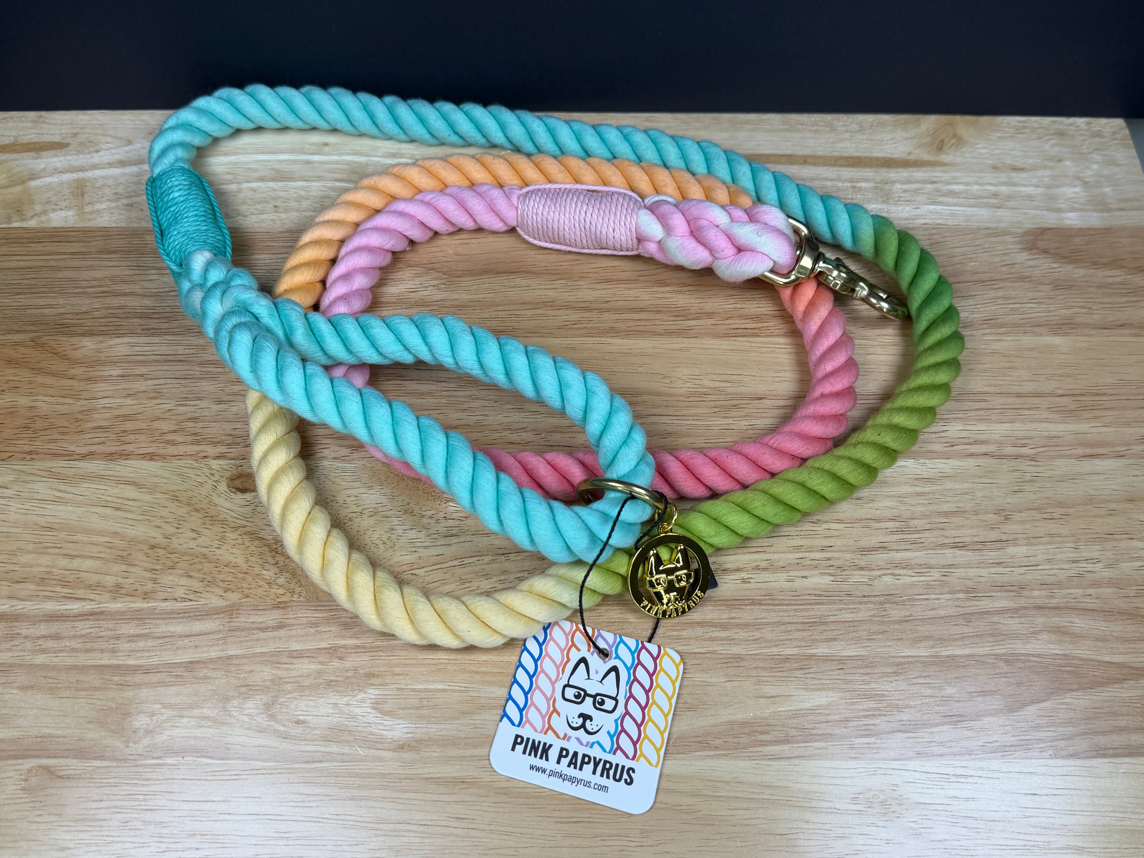 Pink Papyrus 6' Rope Leash