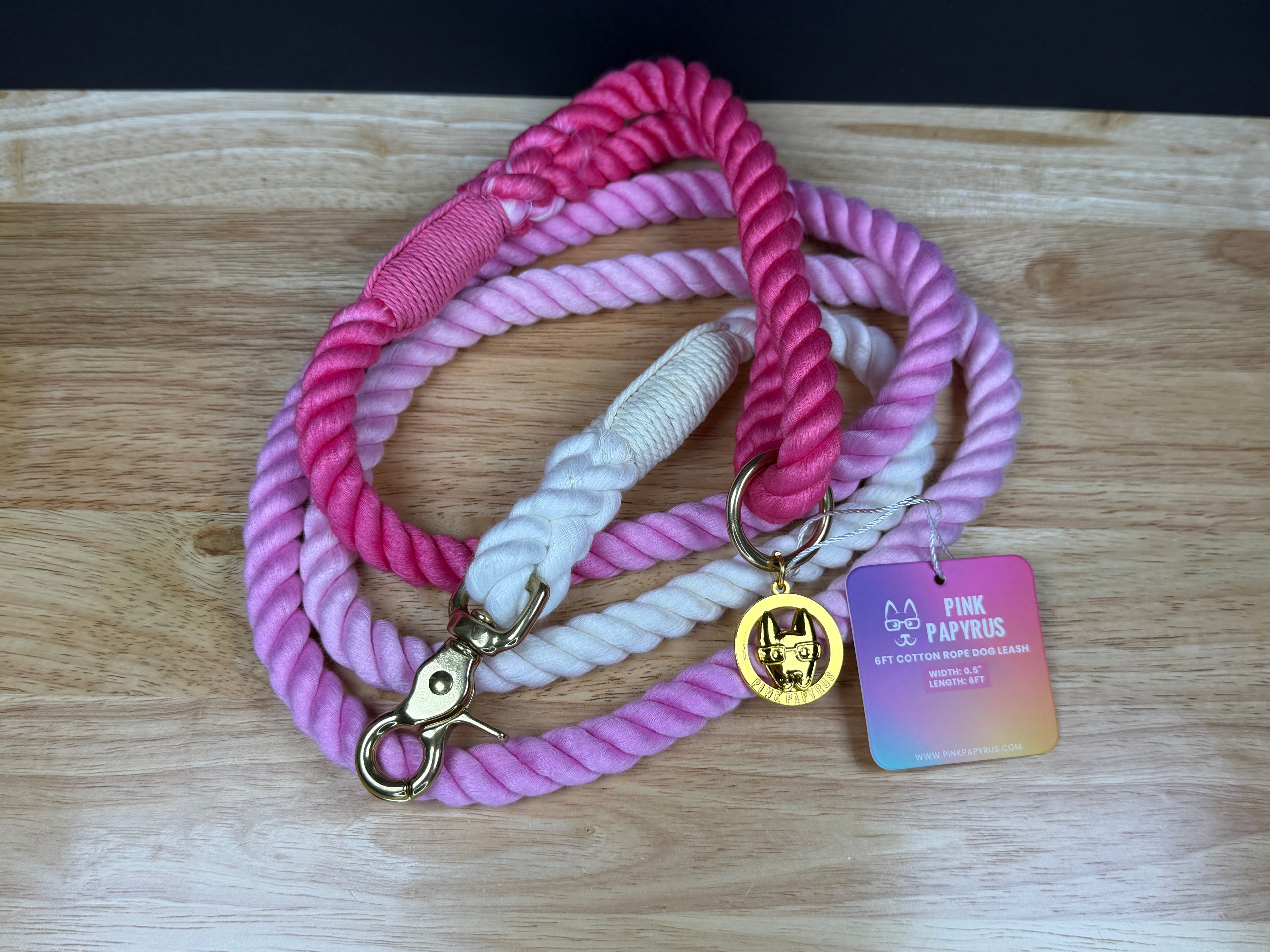 Pink Papyrus 6' Rope Leash